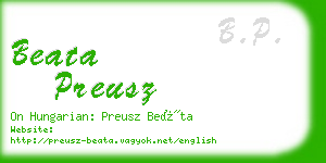 beata preusz business card